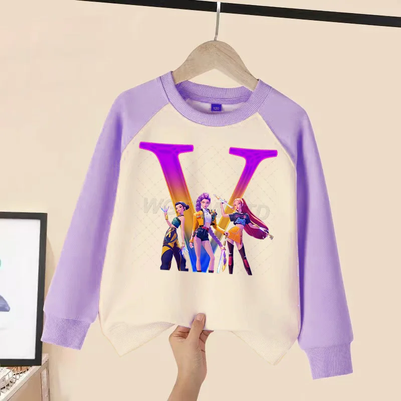 

Kpop Demon Hunters Letter A-Z Sweatshirt Girls Boys Fashion Casual Tops Fans Gift Toddler Girl Clothes Child Harajuku Streetwear