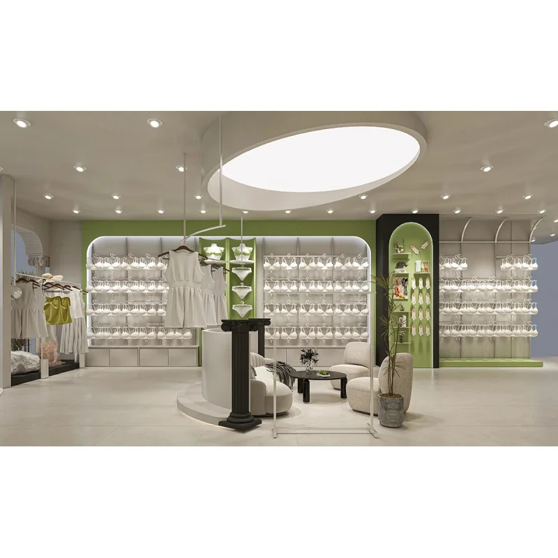 custom.Adjustable Golden Iron Bra Display Rack Supermarket Wall Hook Shelf Retail Use Underwear and Socks Shelving Sys
