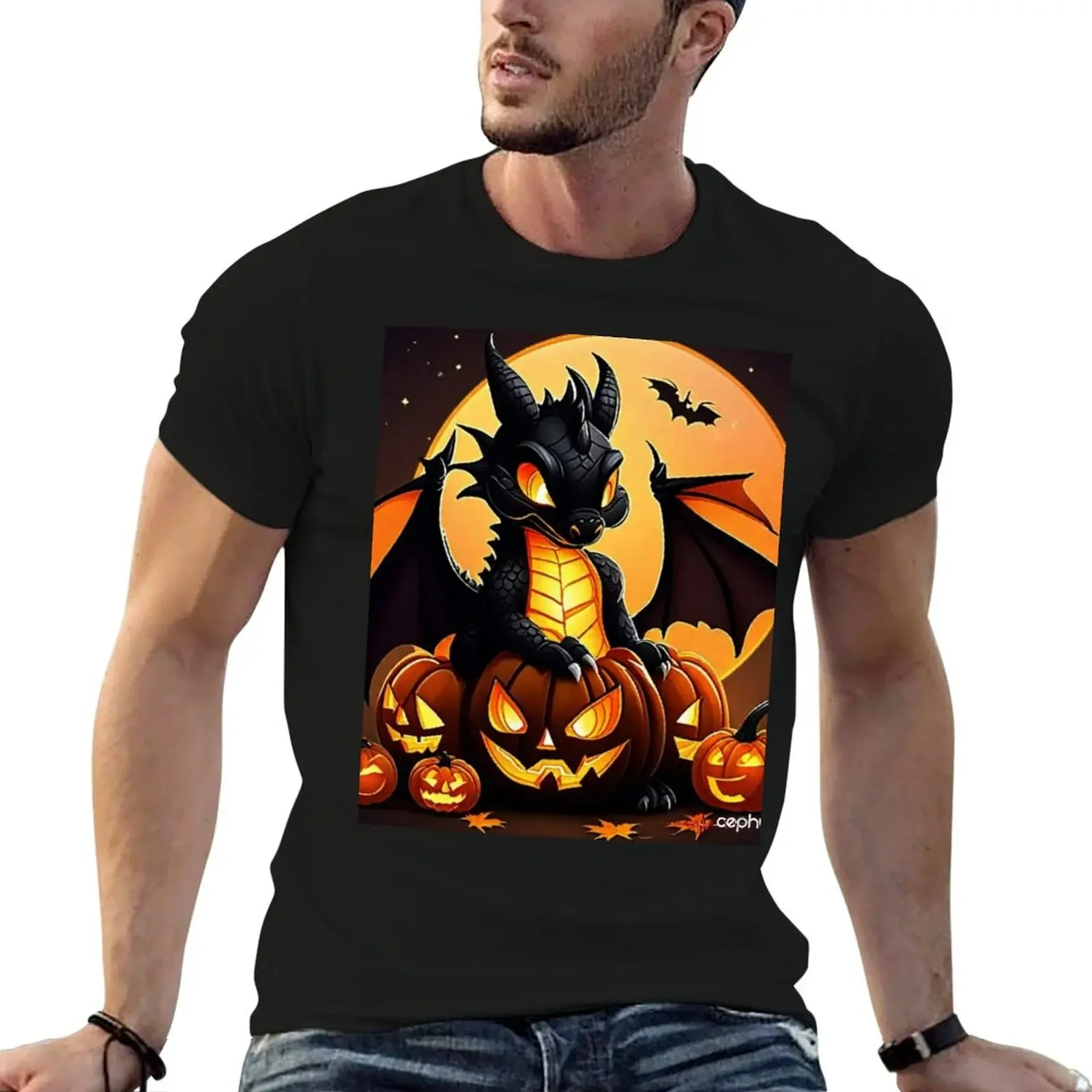 Spooky Dragon 3 T-Shirt anime figures customizeds Blouse fruit of the loom mens t shirts