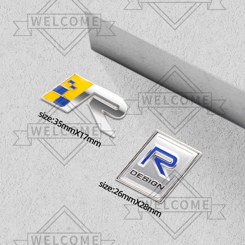 3D Car Stickers R Design AWD Moose Test Emblem Auto Body Badge Trunk Decal For Volvo XC90 XC40 S60 S90 V60 V90 XC60 Accessories