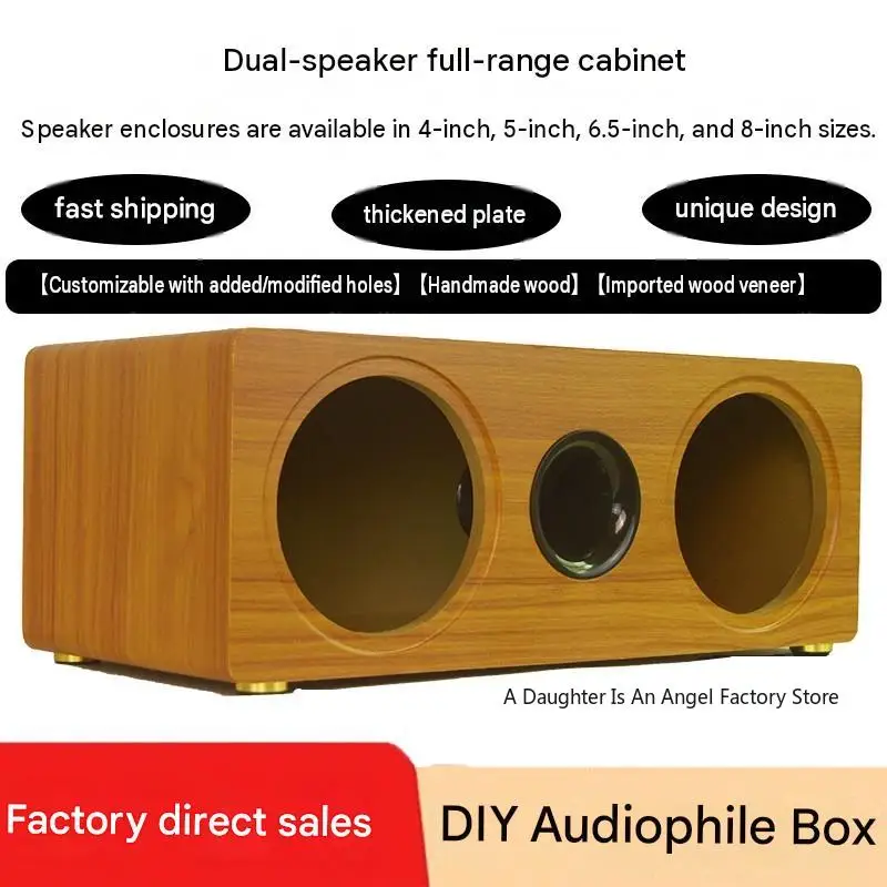 Caja Vacía de Madera para Altavoz DIY, Carcasa Acústica para 2 Altavoces de 3–8 Pulgadas, Recinto de Sonido para Hogar