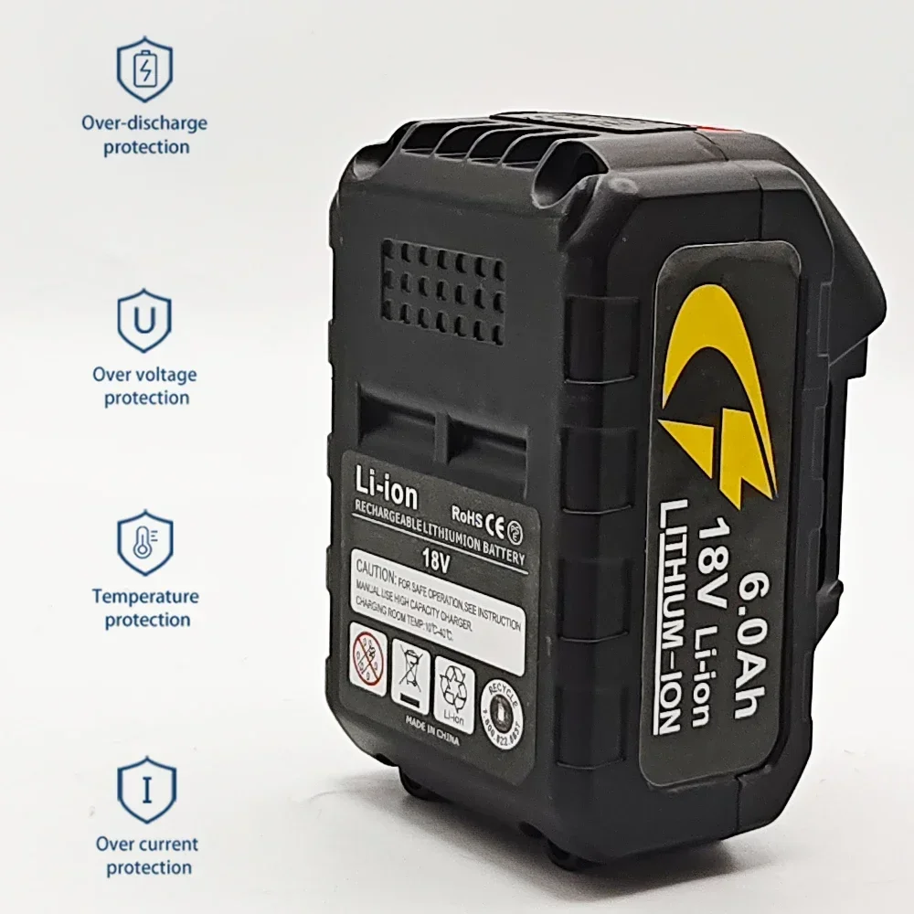 

3AH/6AH/10AH Car Washer Spare Battery Li-Ion Battery 18V (Only Battery) High Pressure Car Wash Water Gun Replacement