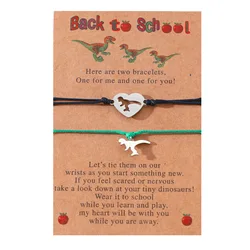 Back to School Bracelet Mother Son Dinosaur Bracelets for Mom and Son First Day of School Gifts for Mother Dad Son Boys Girls