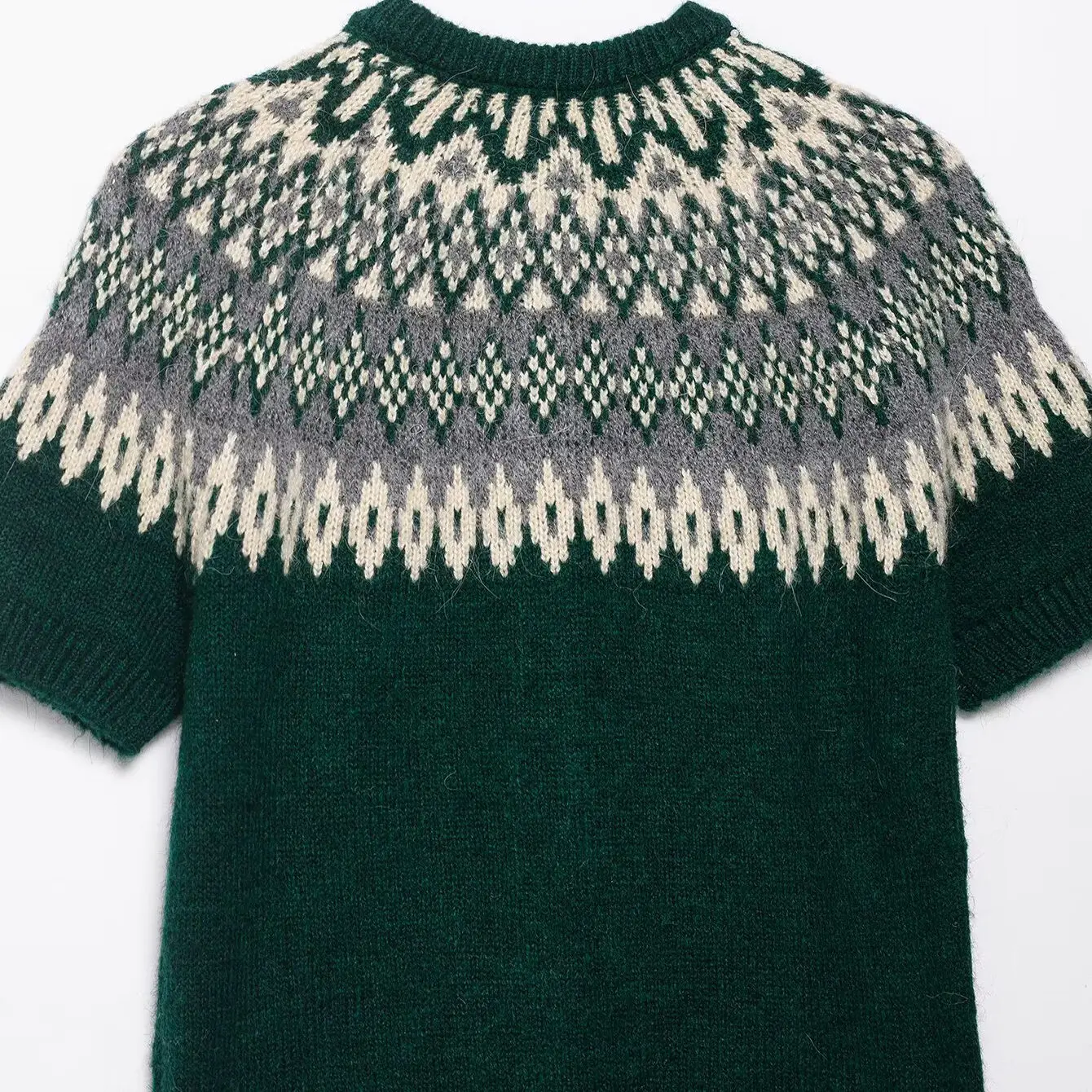 KASLEAD Nowa Damska Modna Sweter Rozpinany z Dzianiny 642725 Włókno Poliestrowe Okrągły Dekolt Guziki Geometryczny Wzór Kardigan