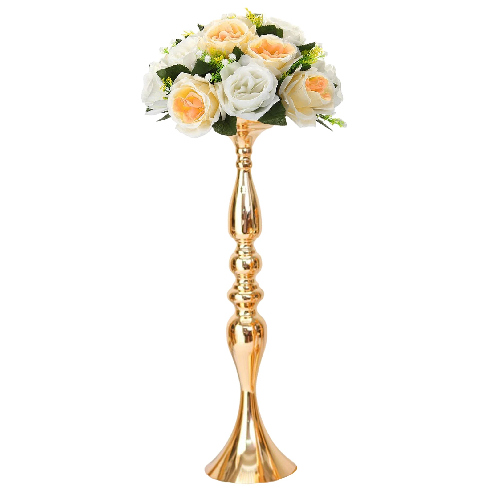 24 Pcs Metal Wedding Flower Stand 19.69Inch Tall Candle Holder Home Decor (Gold) view 5