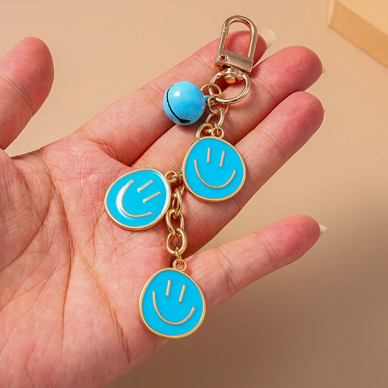 Aihua Chic нерегулярный круглый брелок с улыбкой на лице для женщин, брелок для ключей, подарок, модная сумка, коробка для Airpods, автомобильный декор для телефона, аксессуары