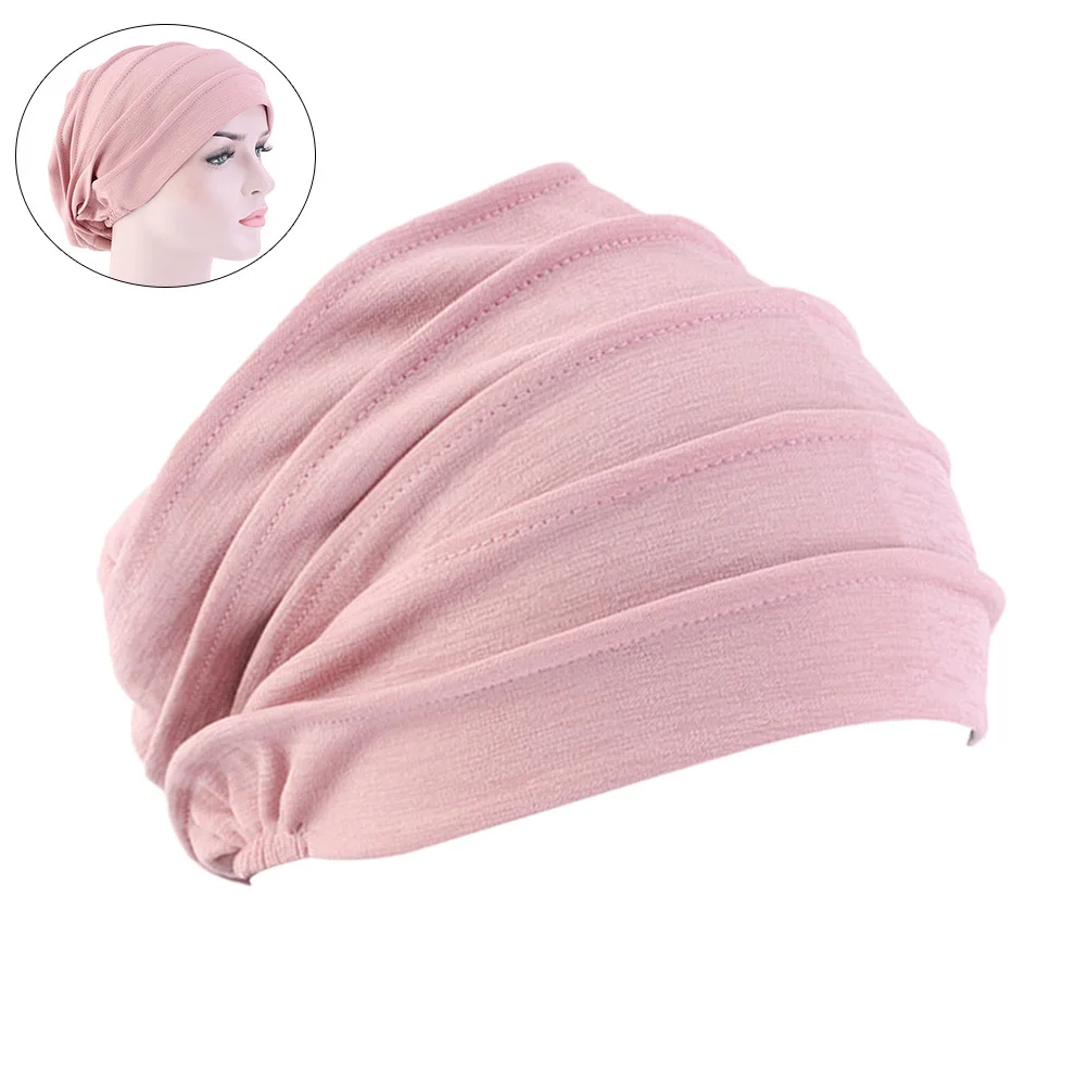 

Cotton Chemotherapy Hat For Women Turban Headwrap Sleep Cap Pink Stretchy Natural Hair Protection Night Wear Beanie