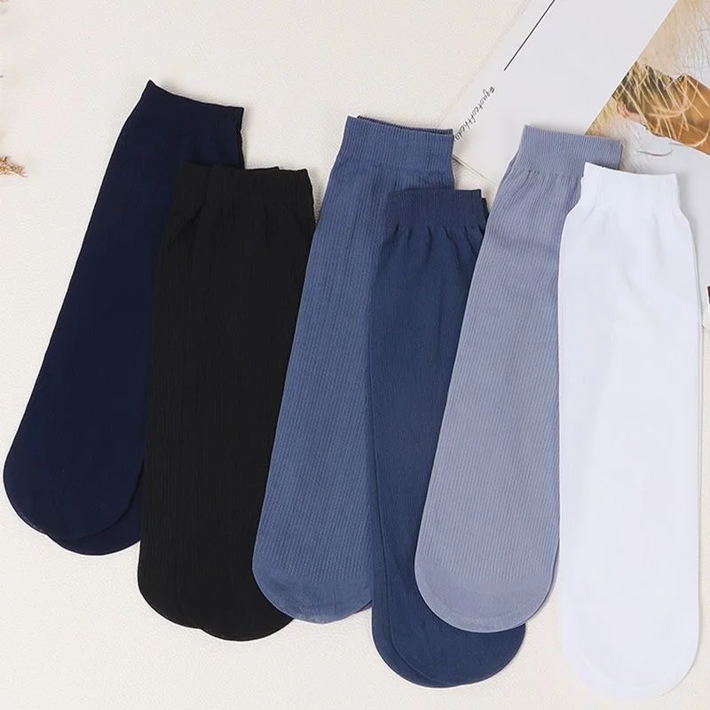 20Pairs/Lot Men Ice Silk Socks Summer Spring Ultra-thin Socks Sweat Absorption Deodorant Thin Breathable Silk Business Socks