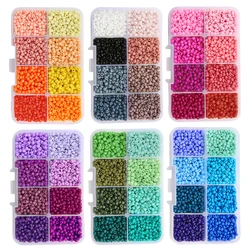 About3400Pcs8 Grid Set 3mm Solid Color Paint Rice Beads Rozproszone koraliki Ręcznie robione DIY Biżuteria Bransoletka Naszyjnik Biżuteria Ac