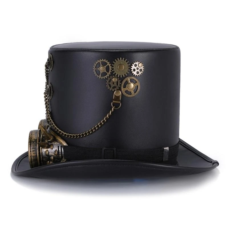Gothic Steampunk Zylinder Cosplay Requisiten Kopfbedeckung für Hochzeiten und Abschlussbälle