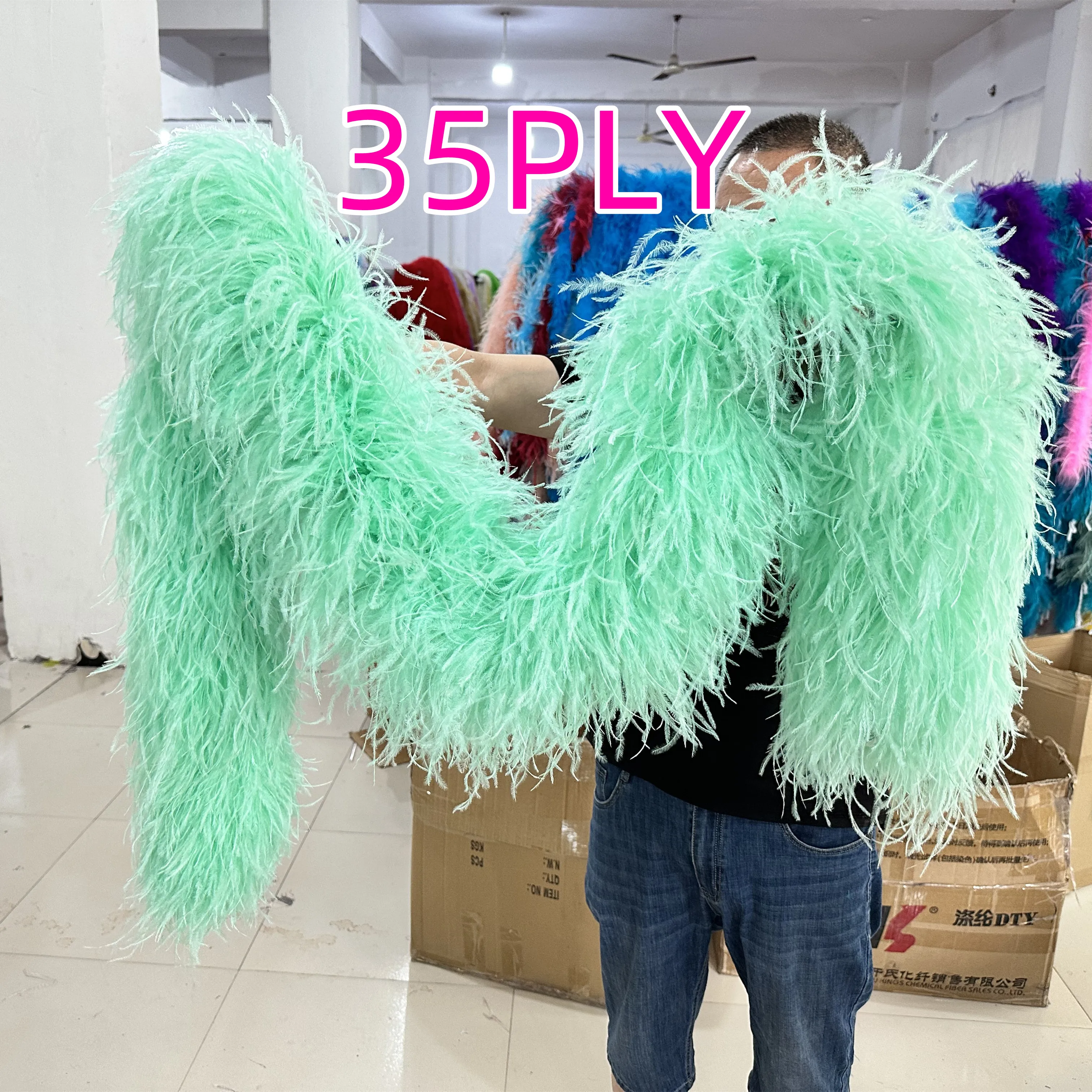 

Customized Vintage Ostrich Feathers Boa Trim 2 8 10 20 35Ply for Wedding Clothing Decoration Fluffy Ostrich Plumage Dances Shawl