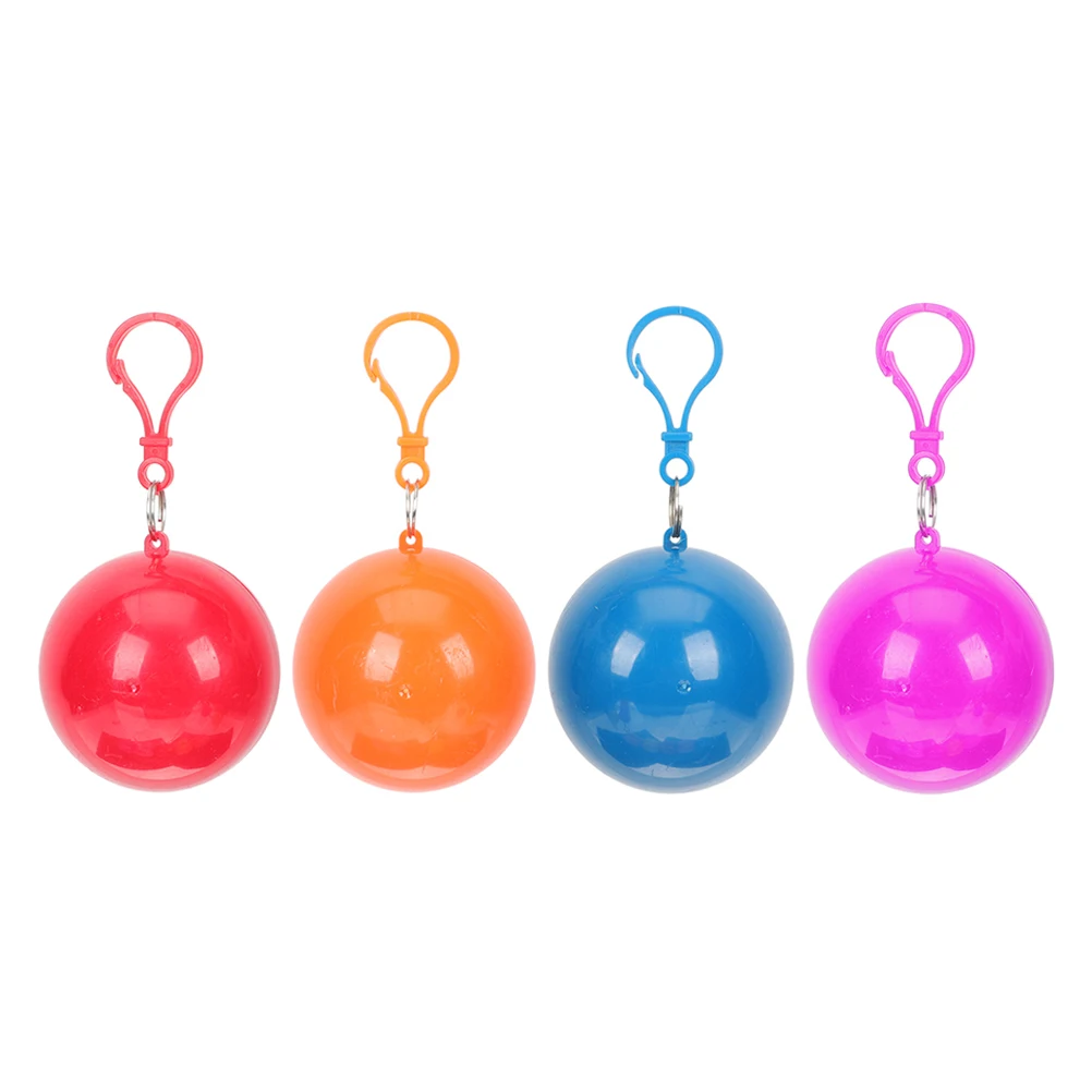 

4pcs Disposable Raincoat Ball Shaped PVC Coats for Adults Travel Lightweight Waterproof Outdoor Motorcycle Gear