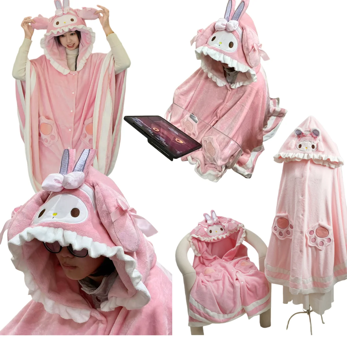 

Sanrio Plush My Melody Piano Cloak Doll Pum Pum Purin Hello Kitty Toy Cinnamoroll Pochacco Kuromi Soft Warm Gift For Kids