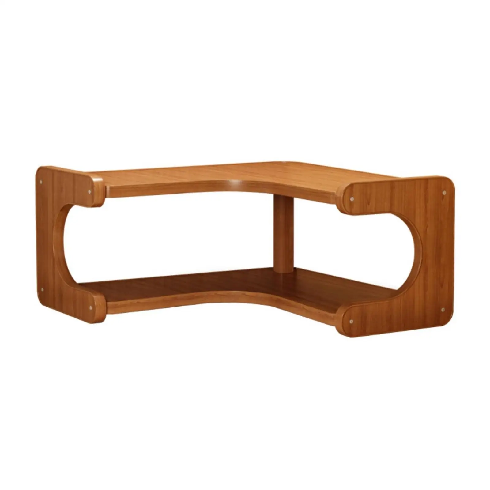 Solid Wood Corner Shelf for Desk Storage Space Saving Rack Organizer with Open Shelves for Home Office