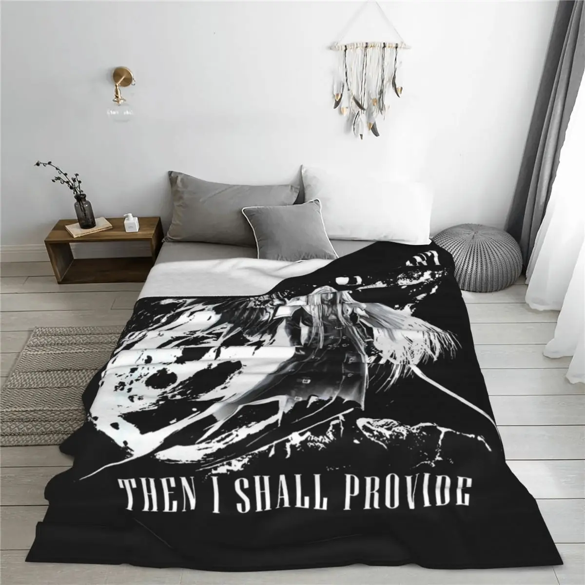 Sephiroth FF7 The One Winged Angel Final Fantasy Blanket Velvet Printed Portable Warm Throw Blankets for Bed Car Bedspreads