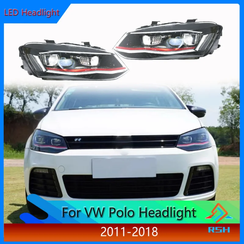 

Front Lamp For Volkswagen POLO Headlight Assemblies (2011-2018) Retrofitting With LED Daytime Running Lights Projector Lenses
