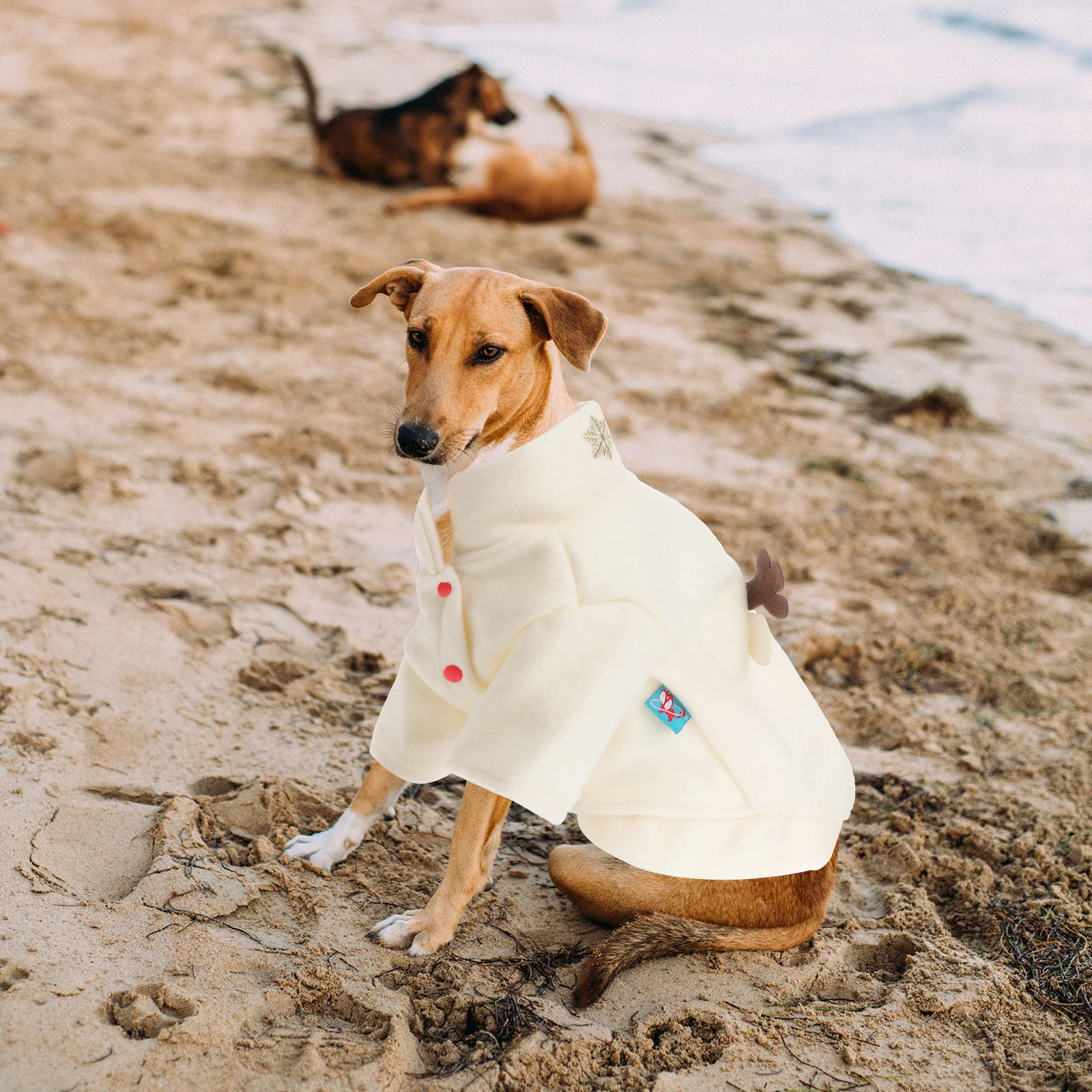 

Soft Stretchy Pet Dog Outfit Elk Pattern Christmas Apparel Breathable Warm Clothing for Puppy Comfortable Fit Size Xs White