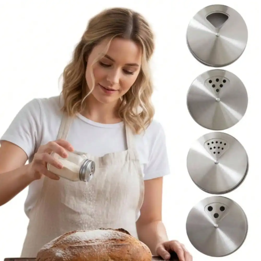 

4pcs Stainless Steel Adjustable Spice Lid for Regular Mouth Mason Jar
