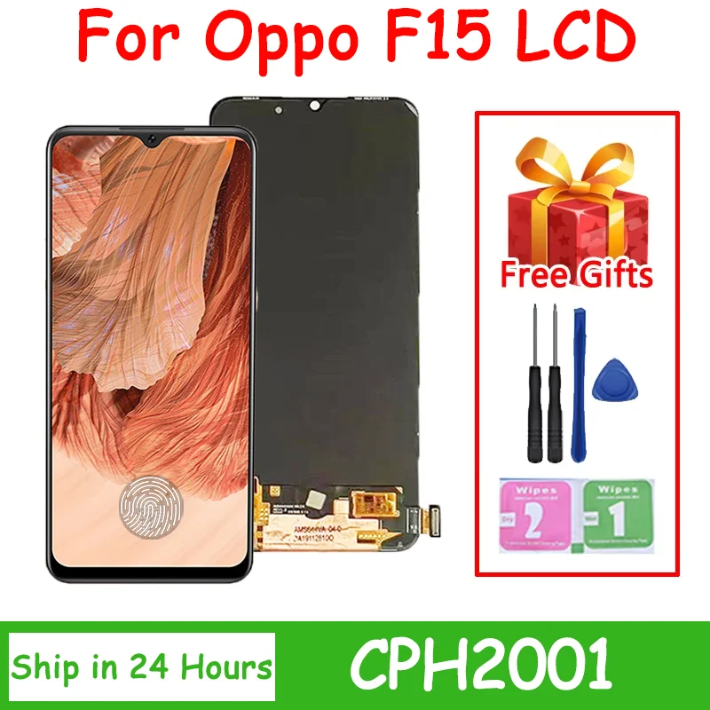 Pantalla LCD de 6,4 pulgadas 100% probada para Oppo F15, conjunto de digitalizador de Panel táctil para pantalla LCD Oppo f15 CPH2001