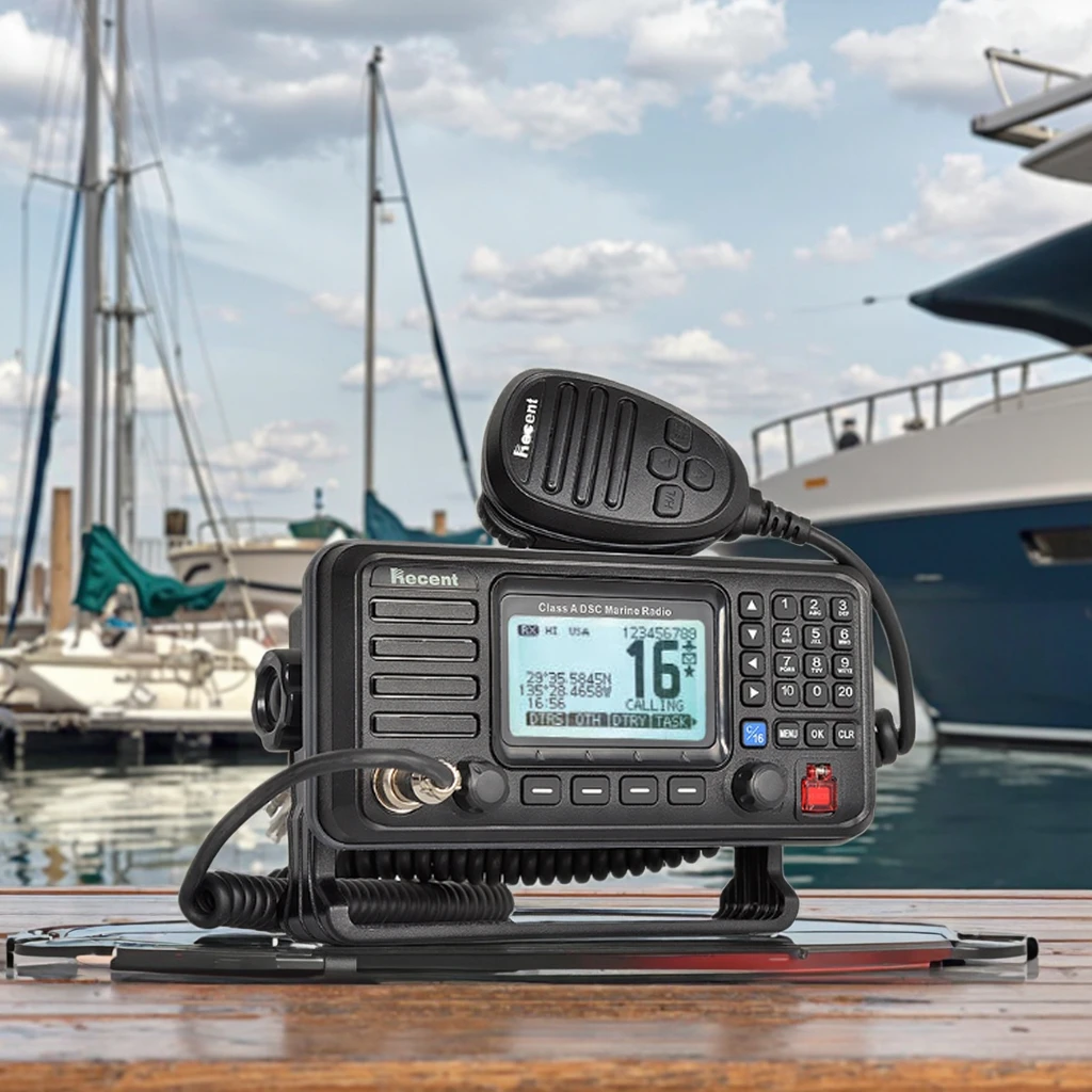 

Новый стандартный интерфейс NMEA RS-510MG класса A DSC IPX7 Водонепроницаемый морской радиоприемник Встроенный GPS Двойной приемник Корабельный приемопередатчик NOAA