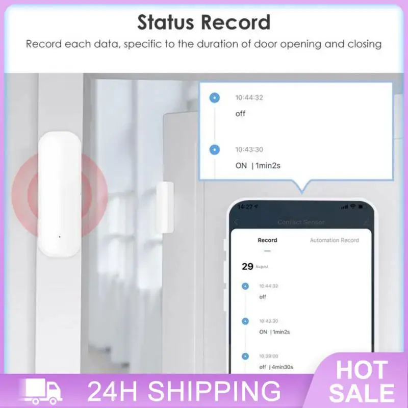 Tuya Smart Wifi Door Sensor 90db Siren Work With Home Alexa Tuya 2.4ghz Wifi Smart Home App Remote Control Window Sensor