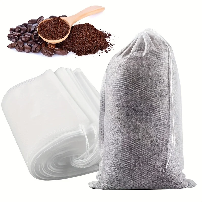 ETAOTAO Non-woven Disposable Teabags Fabric Filter Bags For Coffee Spice Bag With Drawstring Filters Kitchen Teaware