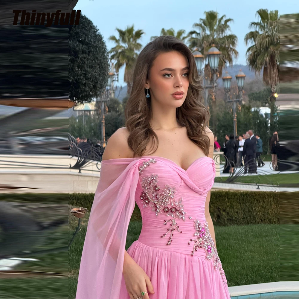 

Thinyfull A-line Chiffon Prom Dress Sweetheart Crystals Holiday Style Dress vestidos elegantes 2026 Robe De Soirée Customized