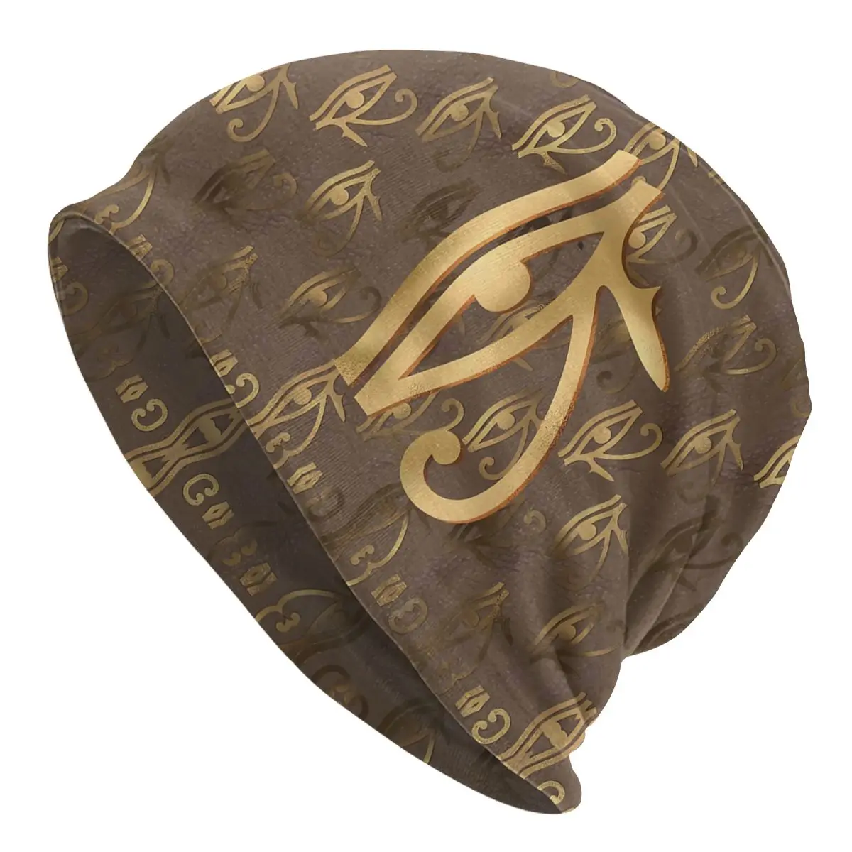 Skullies Beanies Caps Gold Hieroglyphics Golden Eye Of Ra Thin Hat Autumn Spring Bonnet Hats Men Women\'s Street Ski Cap