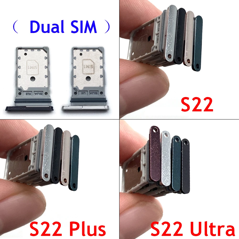 For Samsung S22 Plus Ultra Dual SIM Card Slot SD Card Tray Holder Adapter