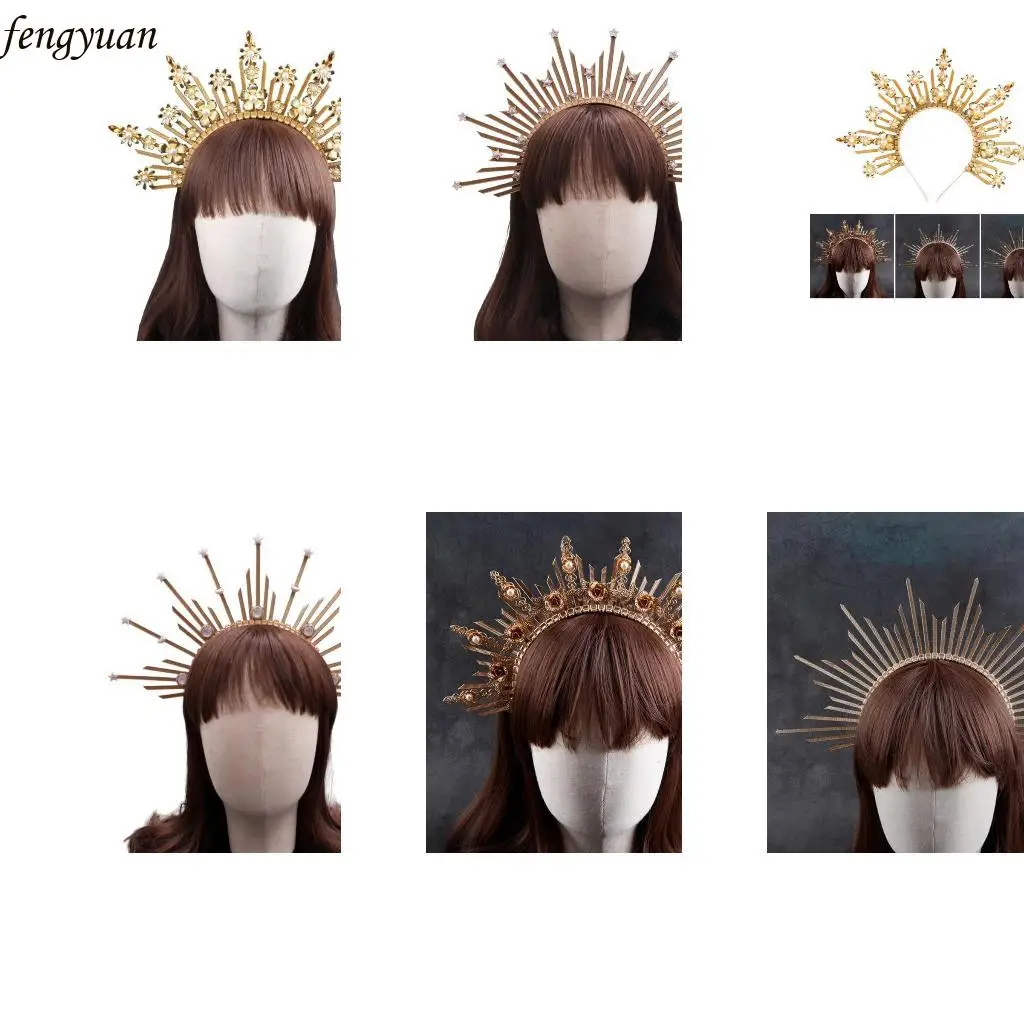 

B2QE Crown Headdsd для женщин Virginmary свадебная повязка на голову Sungodses