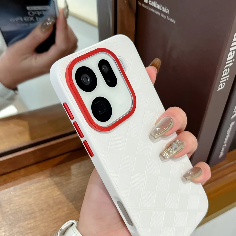 Luxury Leather Shockproof Case for OPPO Find X9 Ultra X8 Pro Red Ring Metal Bumper Cover for OPPO Find X9 Ultra Shell