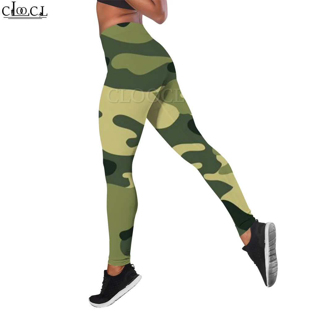 

CLOOCL Women Legging Camouflage 3D Printing Trousers Fitness High Waist Sport Textured Legging Breathable Tight Pants