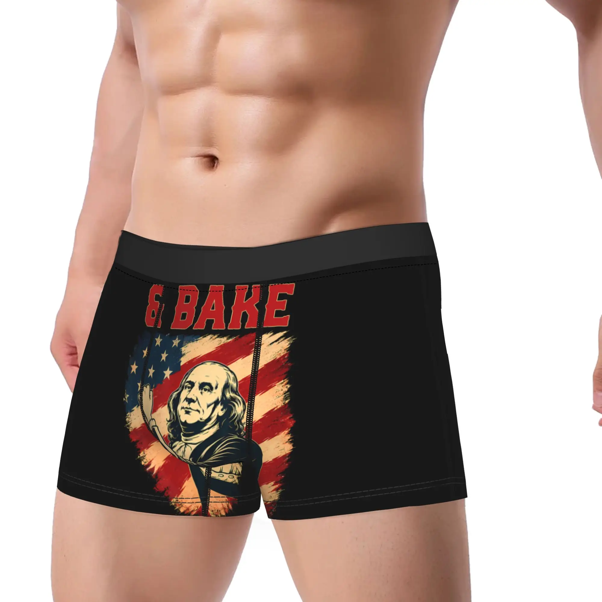 Funny Shake And Bake 4th of July  Underwear  Custom Boxershorts Trenky Men Underpants Sexy Soft Boxer Brief Gift