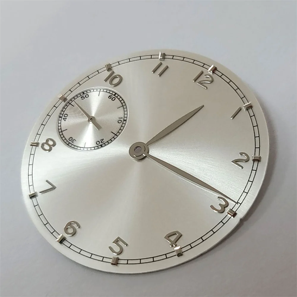 قرص ساعة فضي 37 ملم + عقارب ساعة لحركة ETA 6497 3600 9 ساعة موضع ساعة وجه أزرق/فضي/ذهبي وردي