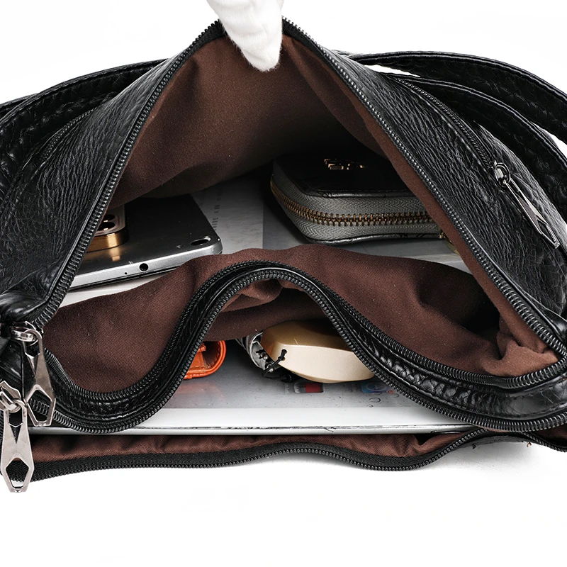 Luxury Designer Tote Large Handbag for Women Fashion Ladies Top-handle Bags Soft Leather Shoulder Bag Wallet Female Sac A Main