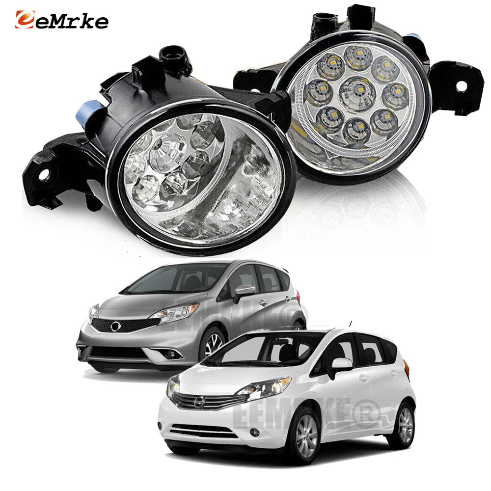 Left and Right Led Fog Lights Assembly for Nissan Versa Note E12 2013-2016 DRL Car PTF Daytime Running Light Fog Lamp Accessory