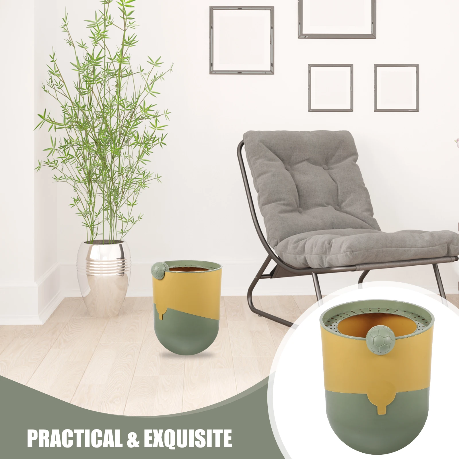 

Large Capacity Garbage Can Living Room Bedroom Trash Container Cute Cartoon Waste Bucket Thickened Plastic Decorative Trash Bin