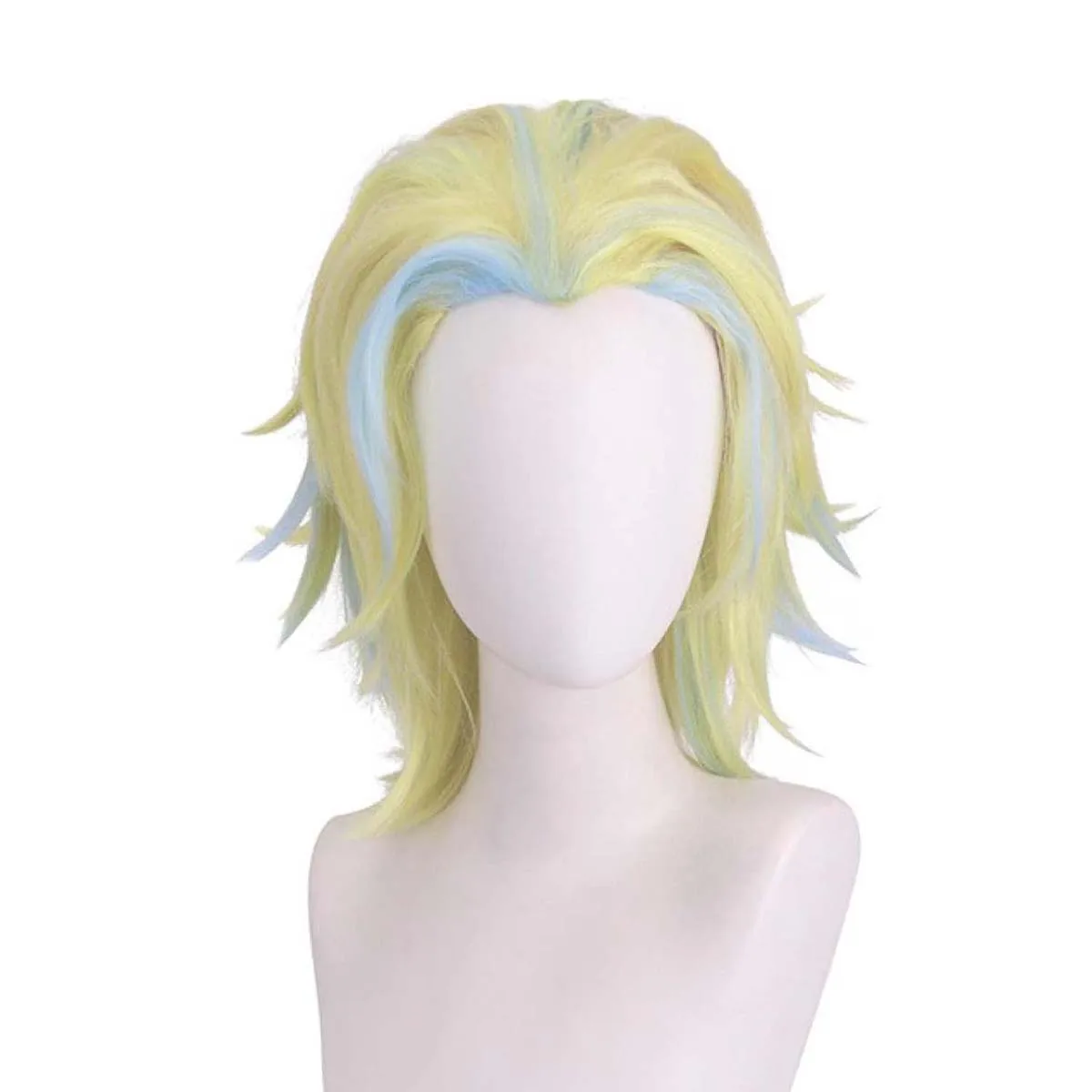 Anime Tokyo Revengers Rindo Haitani Cosplay Destaque Peruca Amarelo-Verde Para Homens