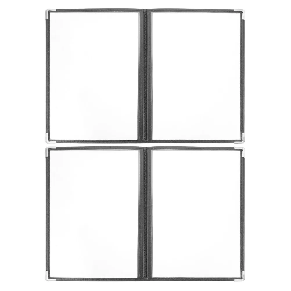2Pcs Transparent Menu Covers Restaurant Menu Holder Clear Recipe Organizer for Home Chefs Easy Clean Portable
