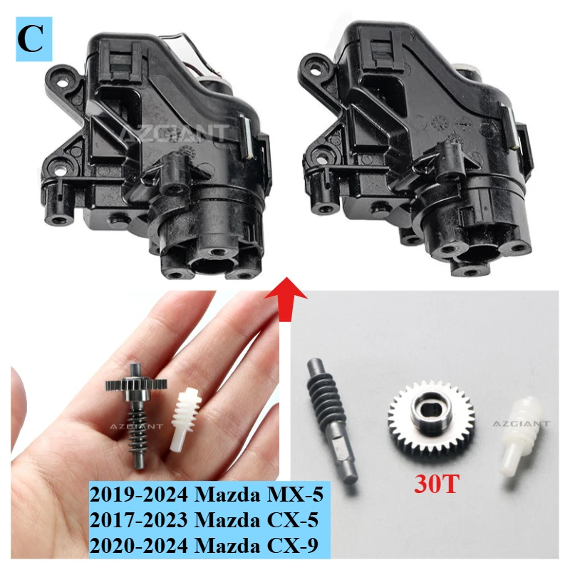 Compatible with Mazda CX-5 CX-9 MX-5 Car Parts Automatic Folding Rear View Side Mirror Actuator Module&gear Set 30T Repair Kit
