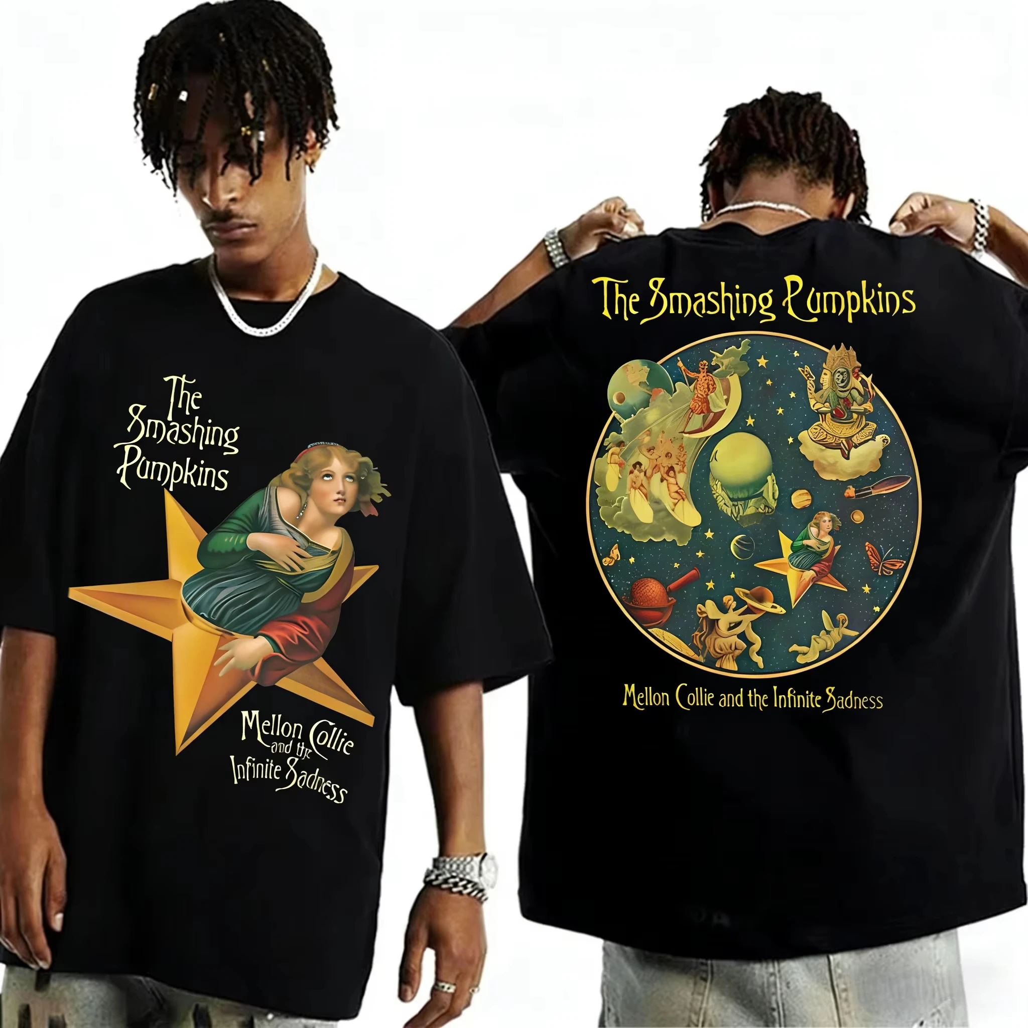 Camiseta con Estampado de la Banda Smashing Pumpkins, para Hombre y Mujer, Estilo Urbano Y2K, Música Rock, Manga Corta, Algodón, Verano 2026