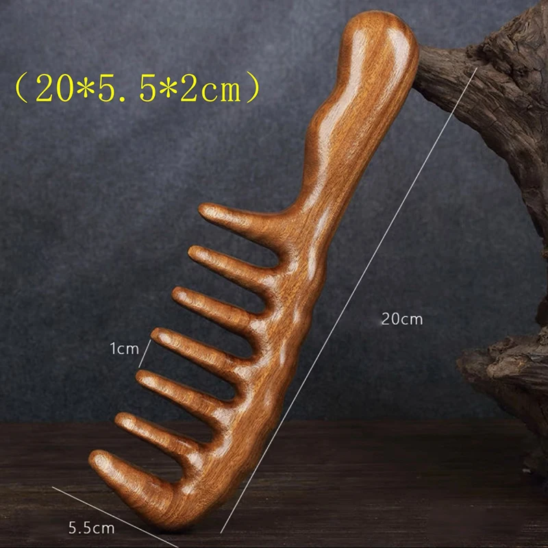 Anti-Static Wooden Comb Natural Sandalwood Hair Combs Massager Long Wide Tooth Detangle Sandalwood Comb Hair Care Household Gift