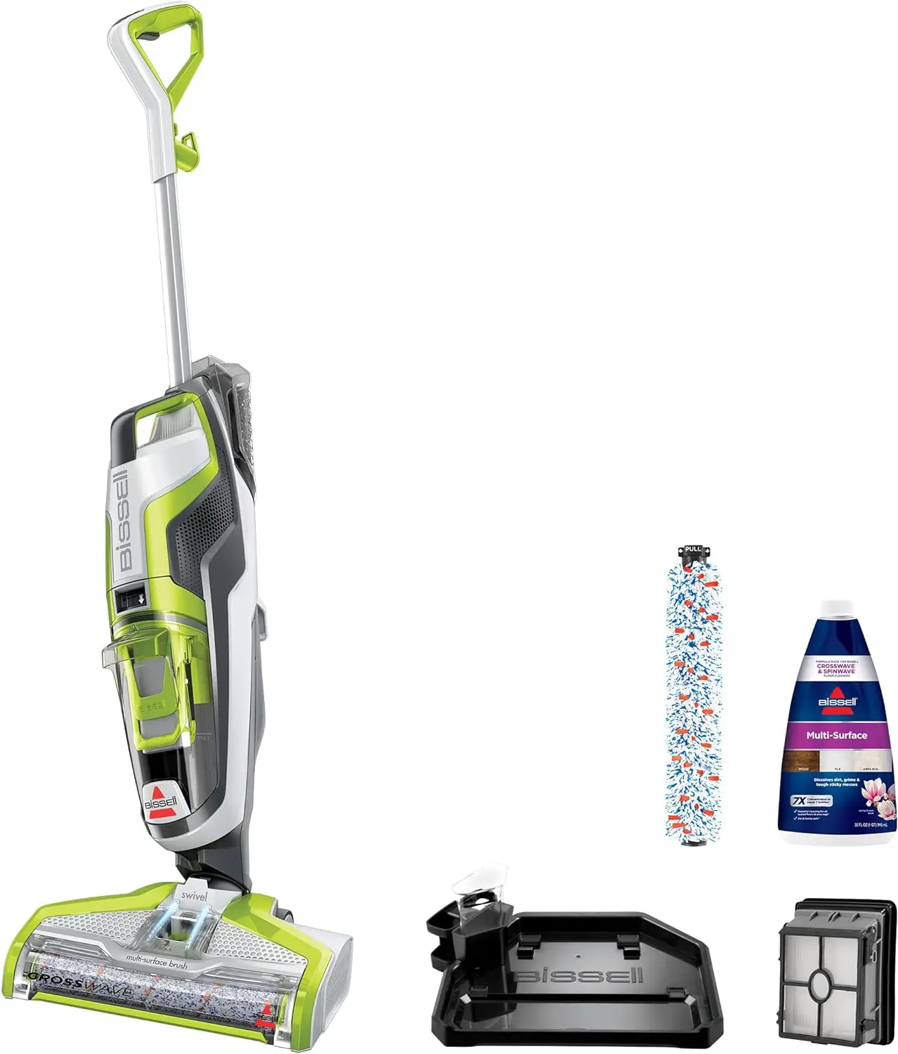 

BISSELL CrossWave Floor and Area Rug Cleaner, Wet-Dry Vacuum with Bonus Brush-Roll and Extra Filter, 1785A , Green