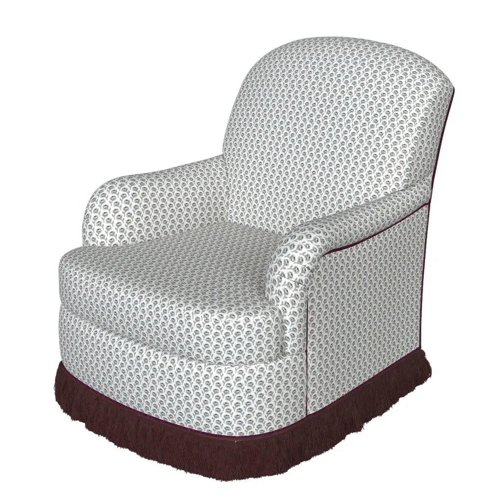 #Countryside Classic Living Room Armchair Fringed Gin Swivel Single Accent Sofa Chair Stripped Retro Strip Club Chairs for Sale