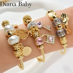 18K Gold Plated Tree of Life Charm Bracelet Stainless Steel Trendy Jewelry for Women Girls DIY Fashion Gift Y2K Bangle