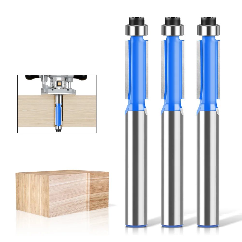 

1 шт. 1/4 "6,35 мм 6 мм фреза с хвостовиком, двухгранный инструмент для обрезки подшипников, прямая фреза, обрезной станок, фреза