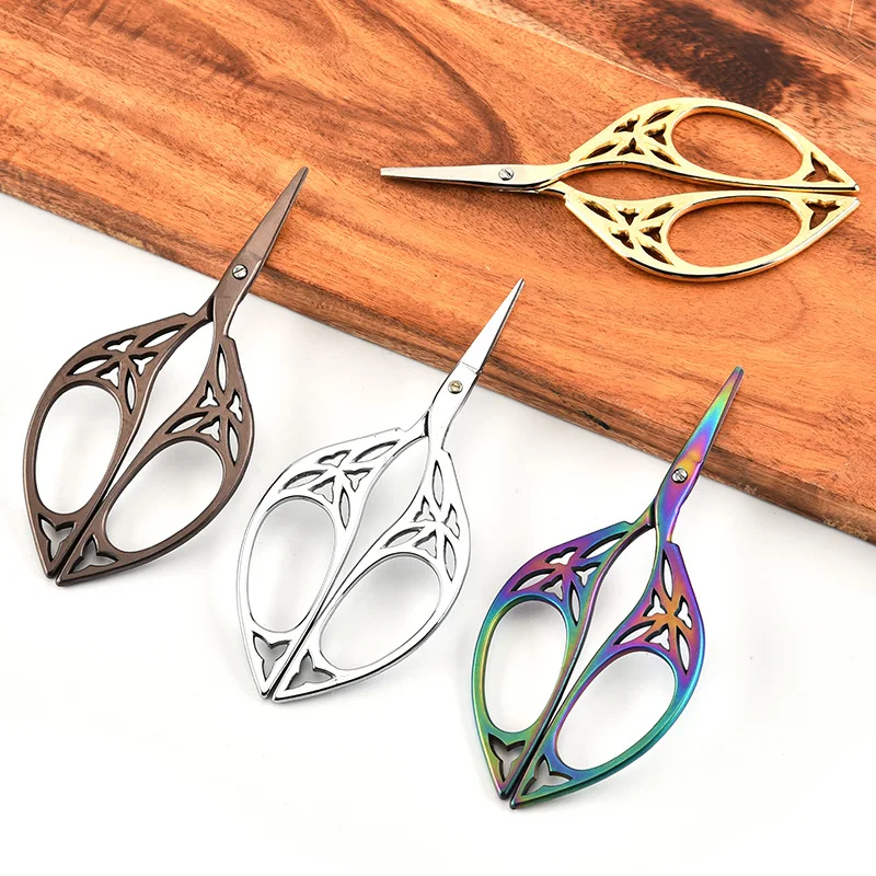 

1Pc European Vintage Stainless Steel Scissors Antique Sewing Scissor for Embroidery Needlework Tailor Fabric Shears