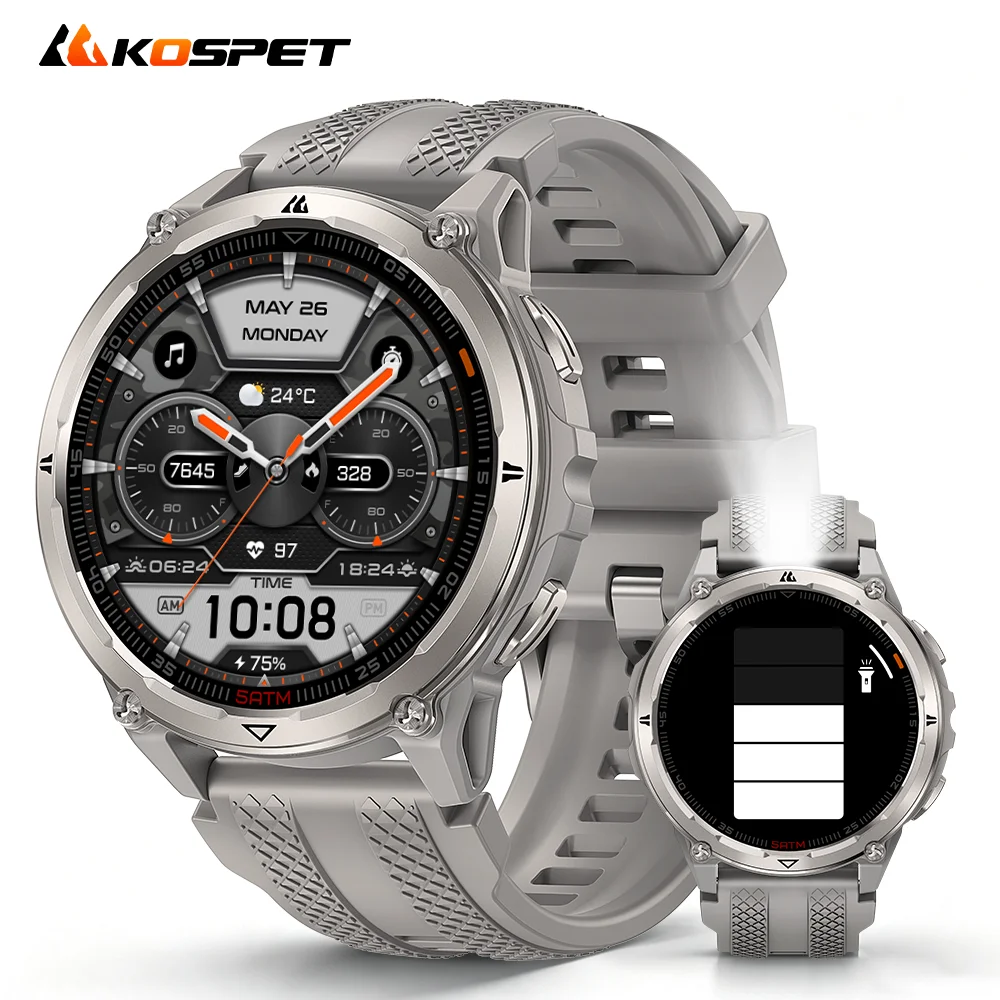 KOSPET ORB 2 Rugged Smartwatch for Men Dual Band GPS L1+L5 AMOLED 1.43