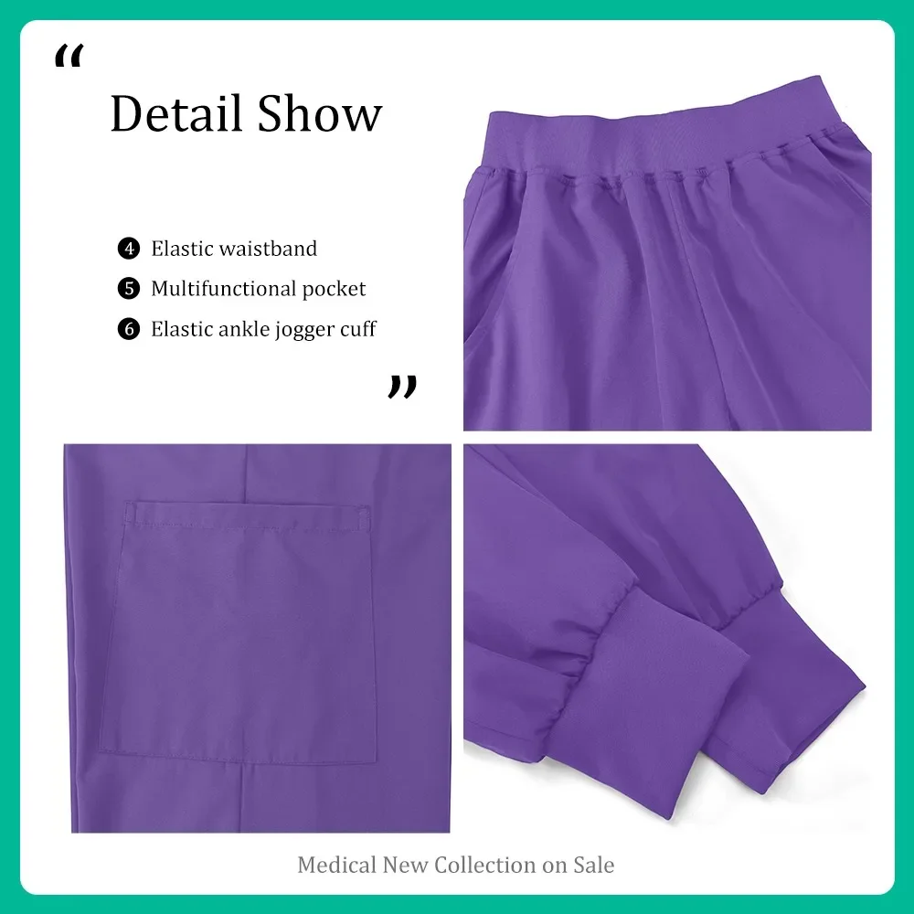 Uniforme da infermiera Sala operatoria Scrub Top Pantaloni Tute Clinica odontoiatrica Uniformi chirurgiche Dottore Scrub Abiti da lavoro Accessori per infermiere