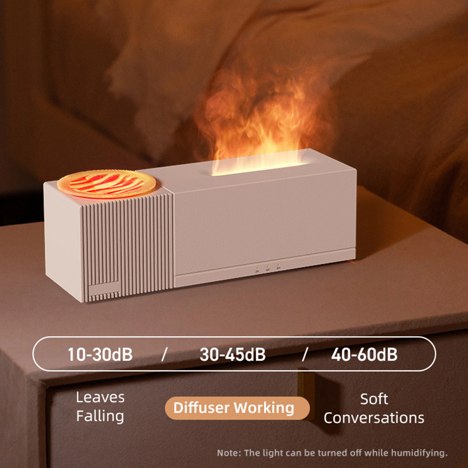 

Flame Air Diffuser Humidifier with Ocean Wave Projector Light Cool Mist Humidifier Air Humidifier for Home Decor/Relaxation/Gift